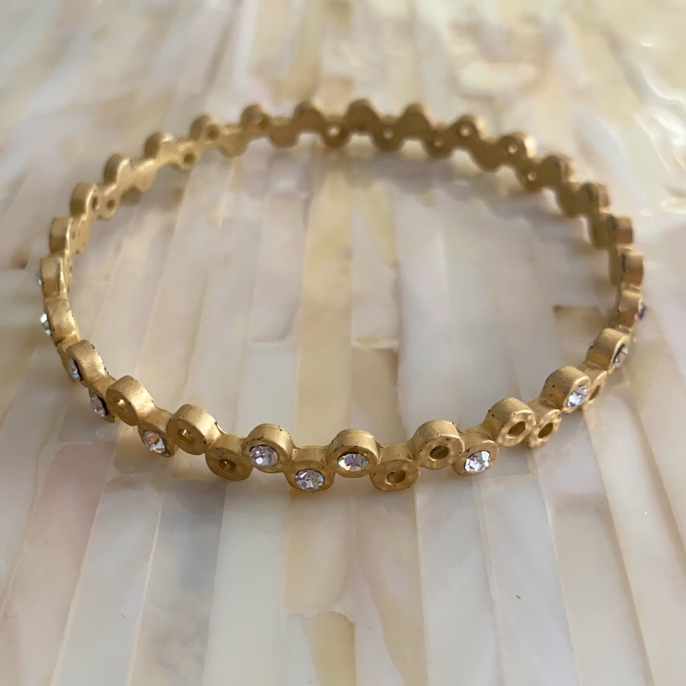 Gold Rhinestone Bangle. - image 2